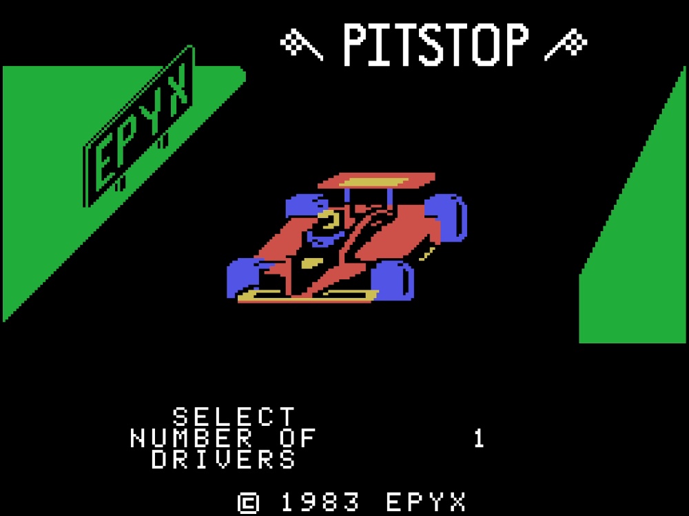 Title Screen of Pitstop for Colecovision